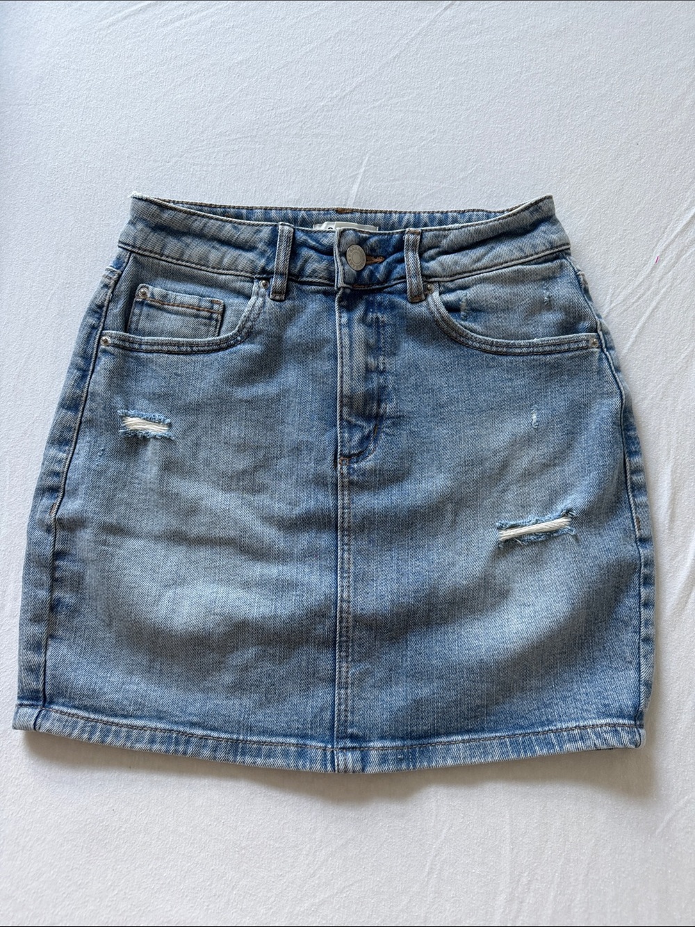 Garage Light Blue Denim Mini Skirt